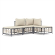 Afuera Living Contemporary Garden Lounge Set in Anthracite/Gray