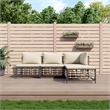 Afuera Living Contemporary Garden Lounge Set in Anthracite/Gray
