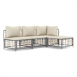 Afuera Living Contemporary Garden Lounge Set in Anthracite/Gray