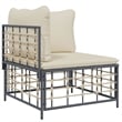 Afuera Living Contemporary Garden Lounge Set in Anthracite/Gray