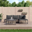 Afuera Living Contemporary Garden Lounge Set in Anthracite/Gray