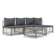 Afuera Living Contemporary Garden Lounge Set in Anthracite/Gray