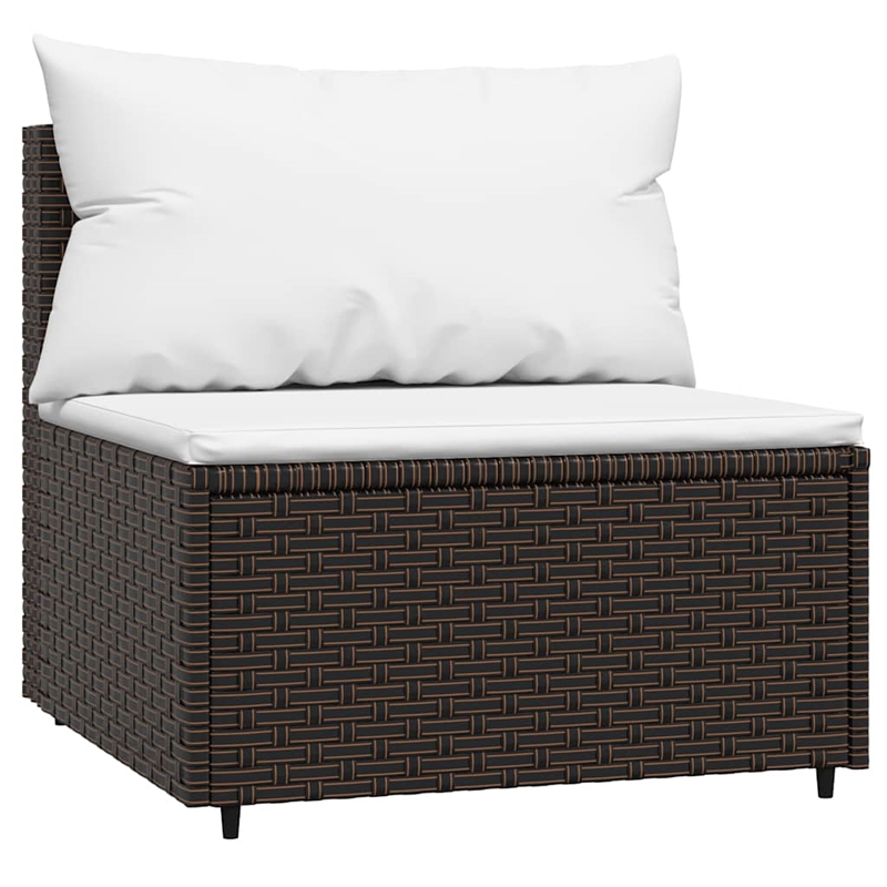 Afuera Living Contemporary Patio Lounge Set Brown & Cream White