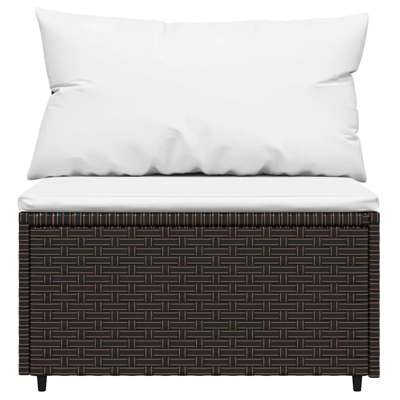 Afuera Living Contemporary Patio Lounge Set Brown & Cream White