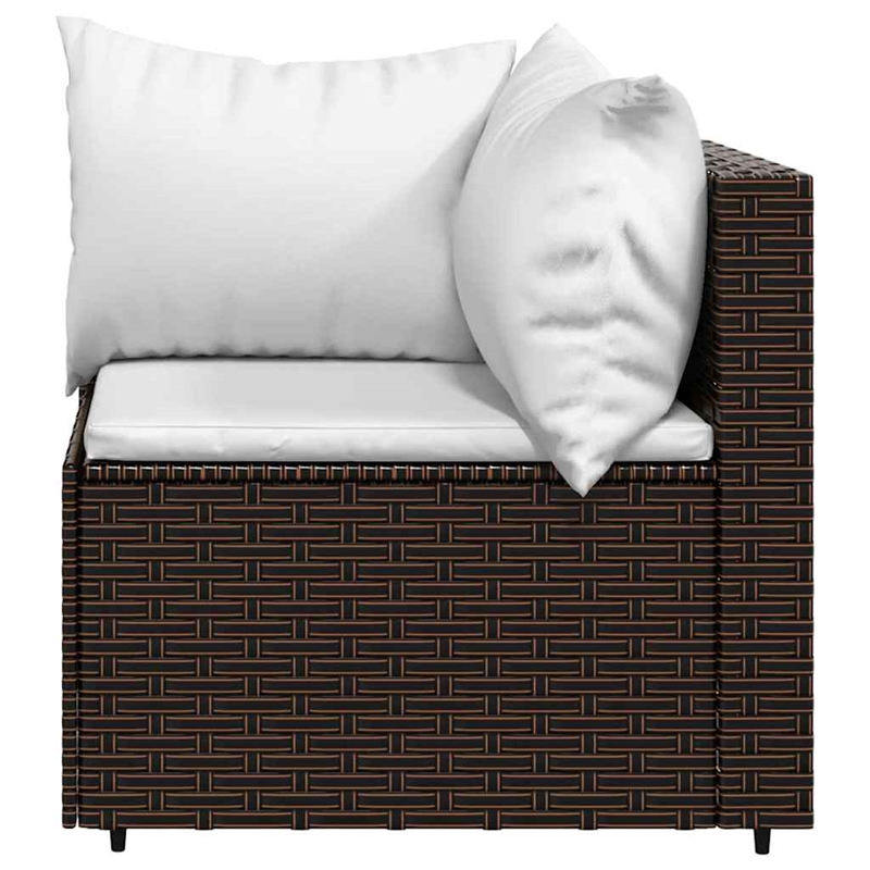 Afuera Living Contemporary Patio Lounge Set Brown & Cream White