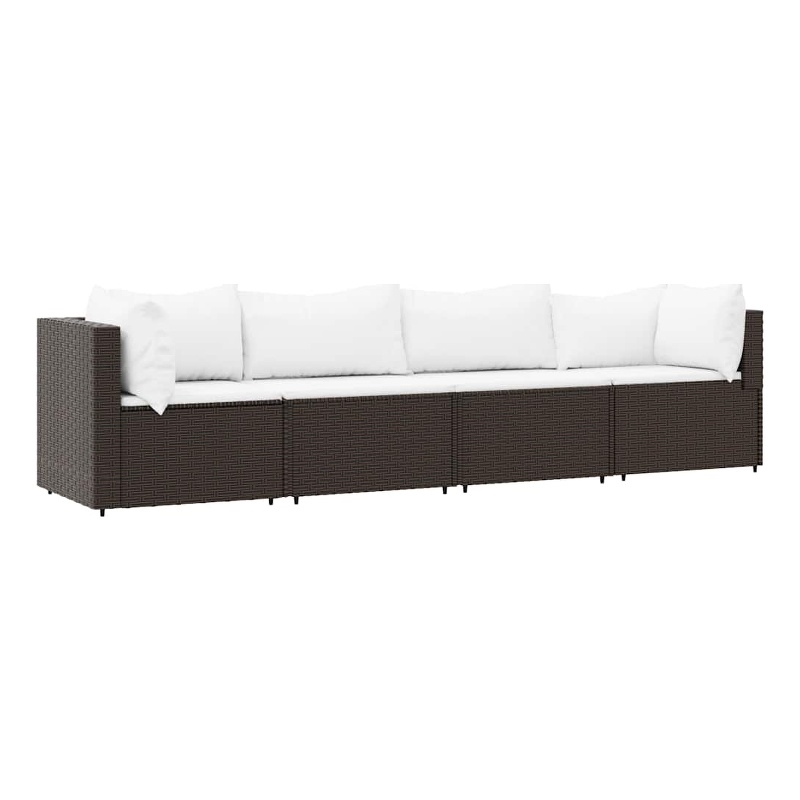 Afuera Living Contemporary Patio Lounge Set Brown & Cream White