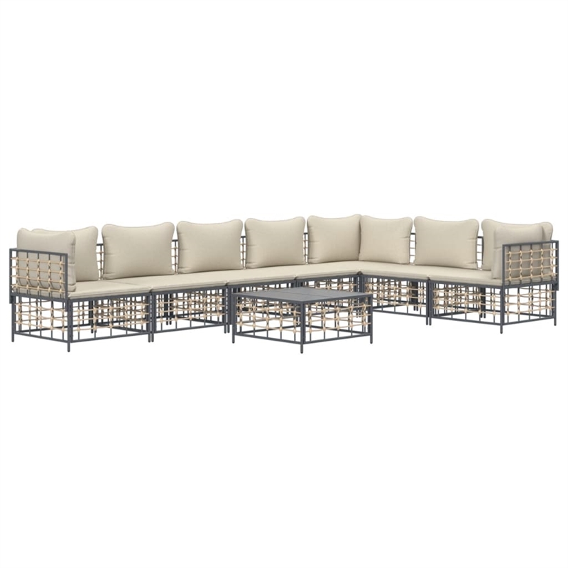 Afuera Living Contemporary Garden Lounge Set in Anthracite/Gray