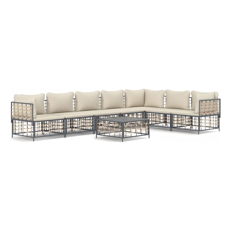 Afuera Living Contemporary Garden Lounge Set in Anthracite/Gray