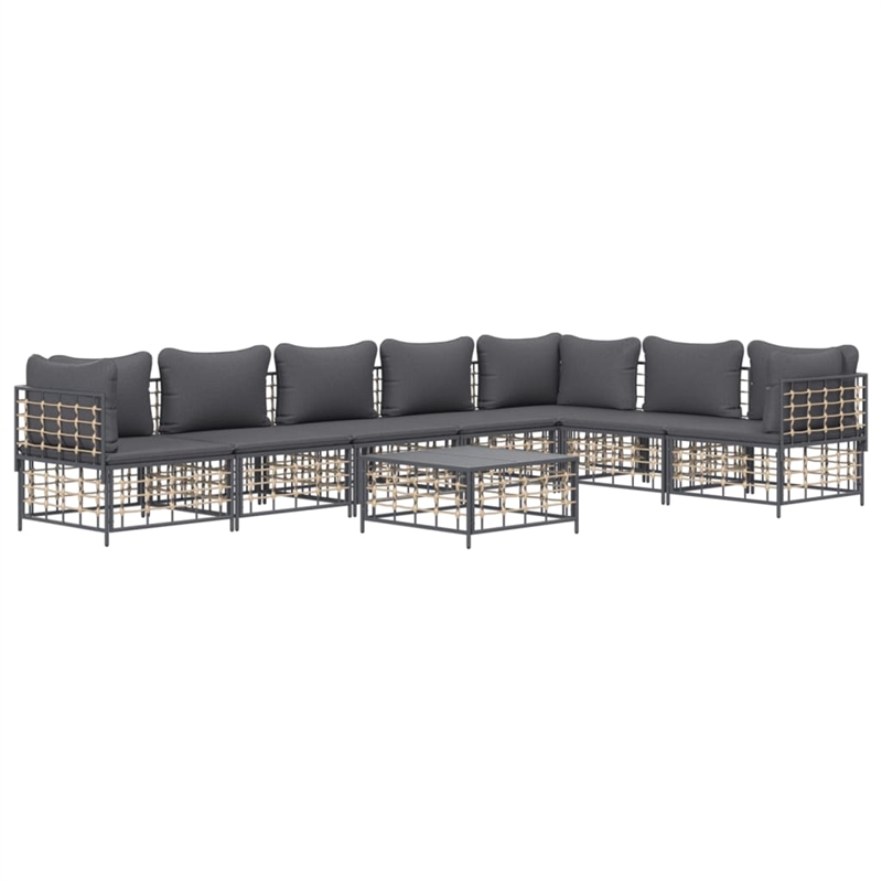 Afuera Living Contemporary Garden Lounge Set in Anthracite/Gray