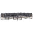 Afuera Living Contemporary Garden Lounge Set in Anthracite/Gray