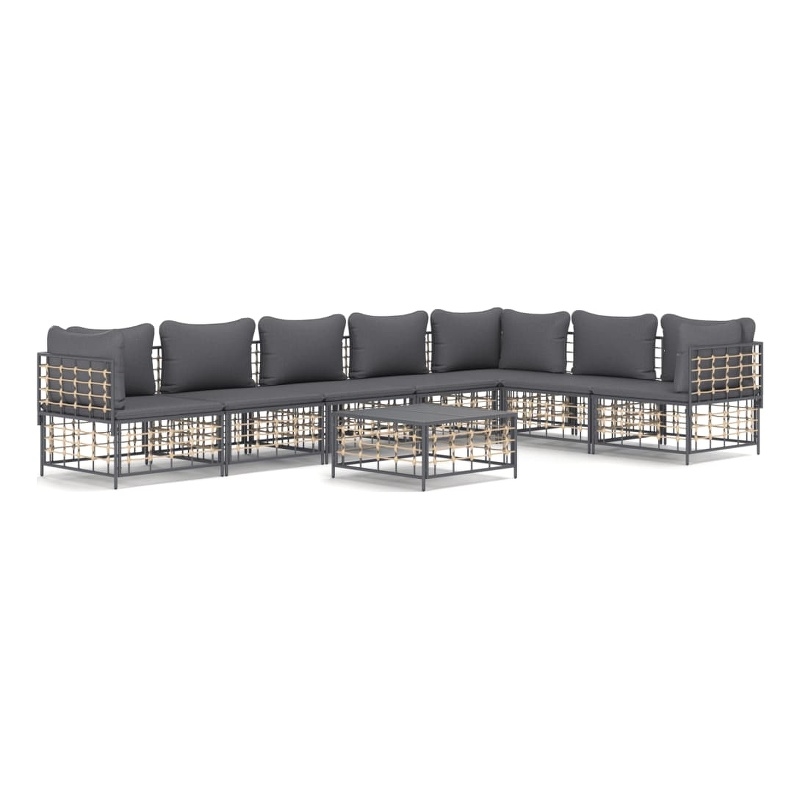 Afuera Living Contemporary Garden Lounge Set in Anthracite/Gray