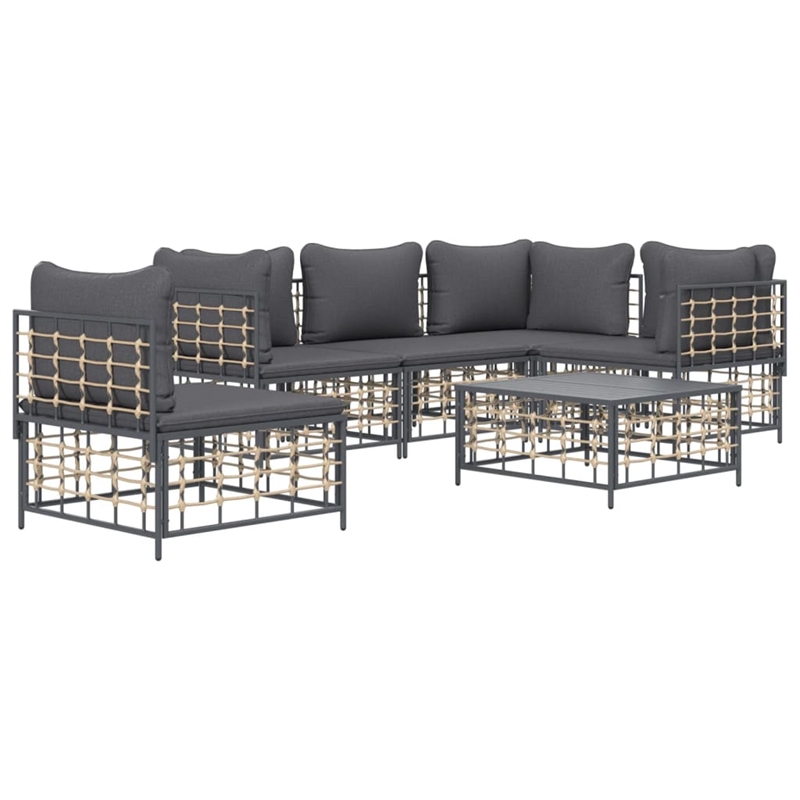 Afuera Living Poly Rattan Large Modular Garden Lounge Set Charcoal