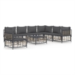 Afuera Living Contemporary Garden Lounge Set in Anthracite/Gray