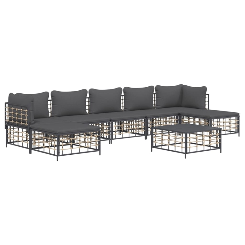 Afuera Living Contemporary Garden Lounge Set in Anthracite/Gray