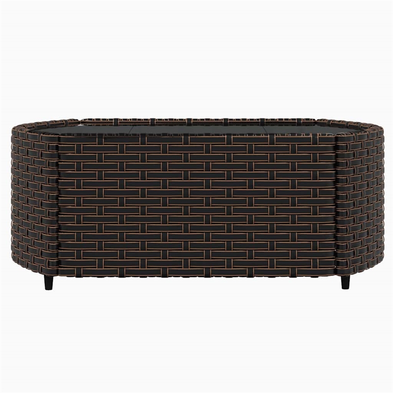 Afuera Living Contemporary Patio Lounge Set Brown & Cream/White
