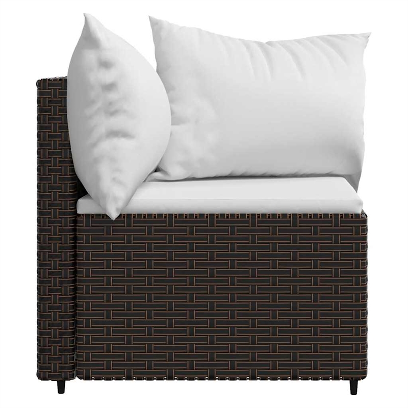 Afuera Living Contemporary Patio Lounge Set Brown & Cream/White