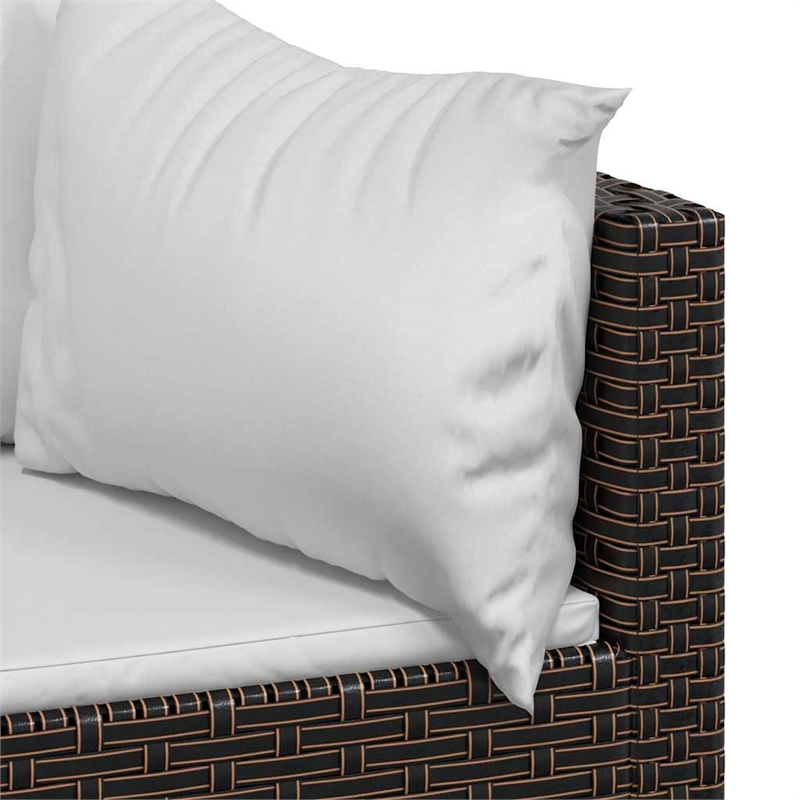 Afuera Living Contemporary Patio Lounge Set Brown & Cream/White