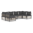 Afuera Living Contemporary Garden Lounge Set in Anthracite & Dark Gray