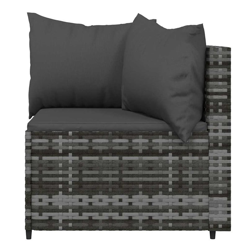 Afuera Living PE Rattan Standard Adjustable Feet Patio Lounge Set in Gray