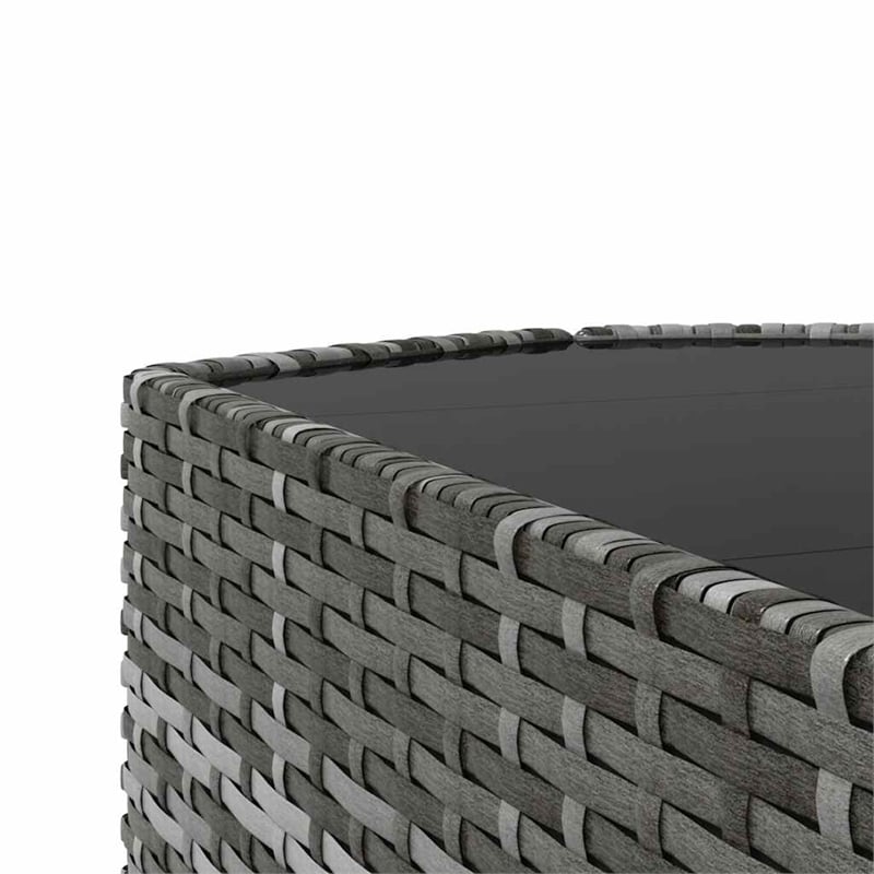 Afuera Living PE Rattan Standard Adjustable Feet Patio Lounge Set in Gray