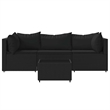 Afuera Living Rattan Powder-Coated Steel & Glass Patio Lounge Set in Black
