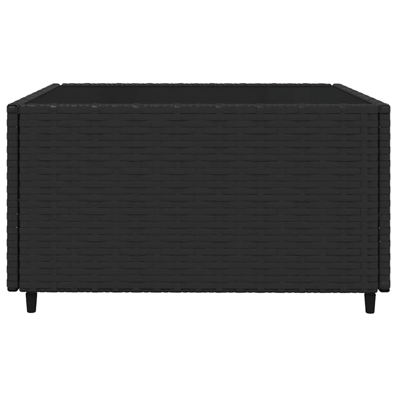 Afuera Living Rattan Powder-Coated Steel & Glass Patio Lounge Set in Black