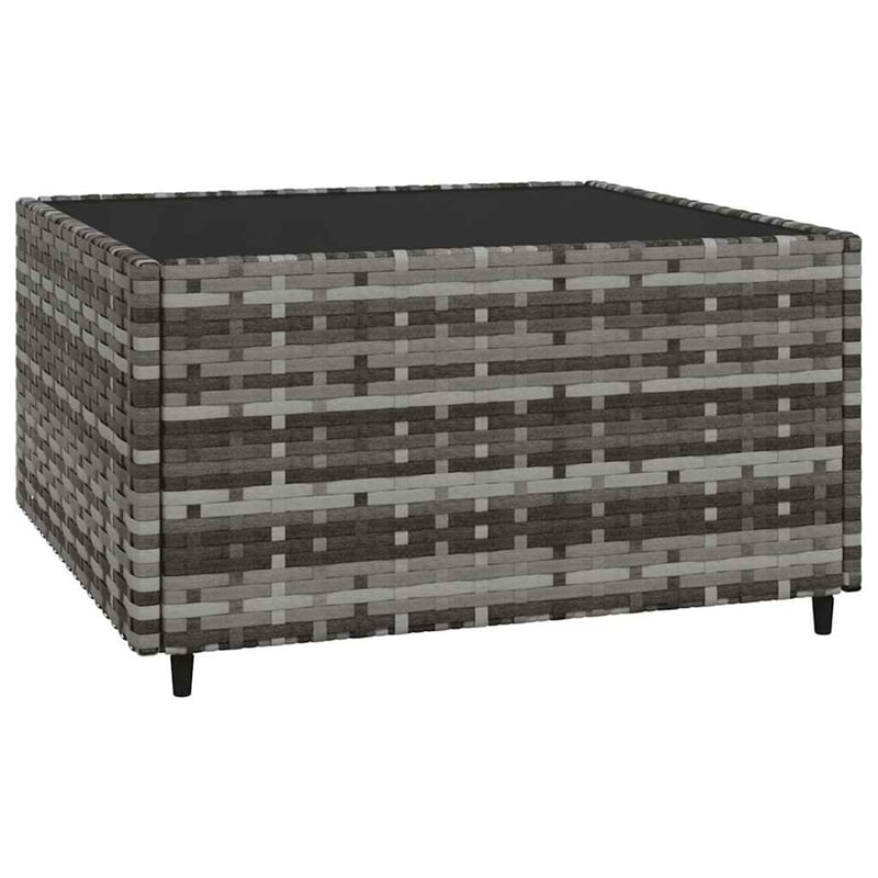 Afuera Living Rattan Powder-Coated Steel & Glass Patio Lounge Set in Gray