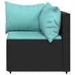 Afuera Living Contemporary Patio Lounge Set in Black & Water Blue