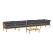 Afuera Living Solid Acacia Wood And Polyester Large Pallet Sofa Set in Gray