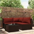 Afuera Living Contemporary Patio Lounge Set in Brown And Cinnamon Red