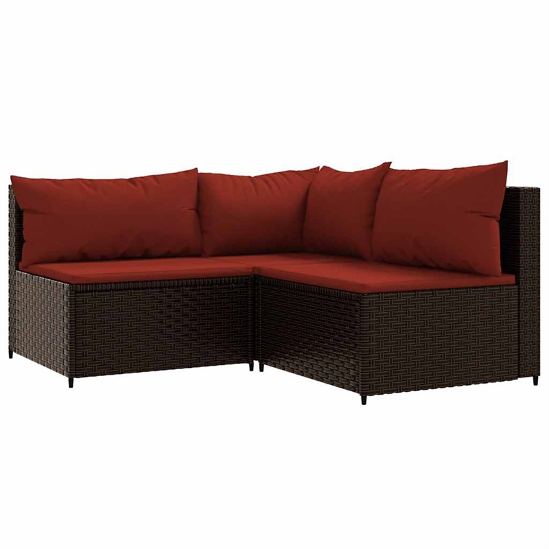 Afuera Living Contemporary Patio Lounge Set in Brown And Cinnamon Red