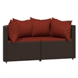 Afuera Living Rattan Powder-Coated Steel & Glass Patio Lounge Set in Brown