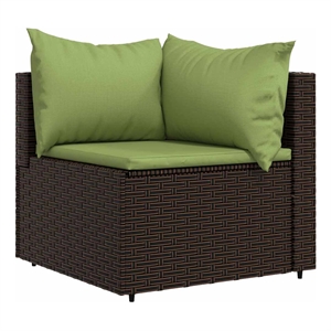 Afuera Living Contemporary Patio Corner Sofa in Brown And Green