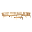 Afuera Living Solid Acacia Wood Medium Modular Pallet Sofa Set in Brown