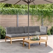 Afuera Living Solid Acacia Wood Large Modular Pallet Sofa Set in Brown