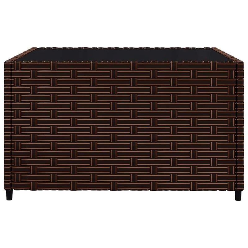 Afuera Living PE Rattan Patio Lounge Set in Brown With Green Cushions