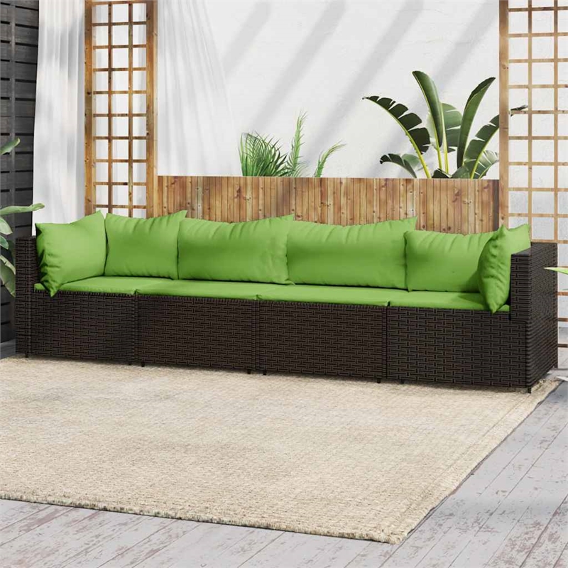 Afuera Living Contemporary Patio Lounge Set in Brown And Green