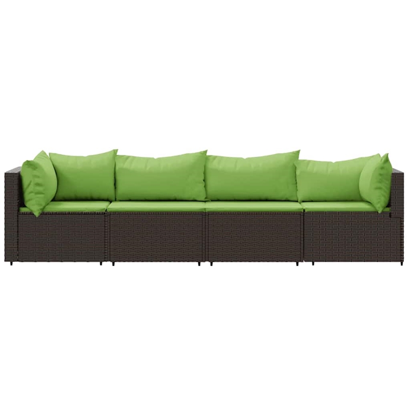 Afuera Living Contemporary Patio Lounge Set in Brown And Green