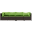 Afuera Living Contemporary Patio Lounge Set in Brown And Green