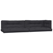 Afuera Living Solid Acacia Wood Large Modular Pallet Sofa Set in Black
