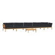 Afuera Living Solid Acacia Wood Large Modular Pallet Sofa Set in Natural Wood