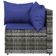 Afuera Living Rattan & Powder-Coated Steel & Polyester Patio Corner Sofa in Gray