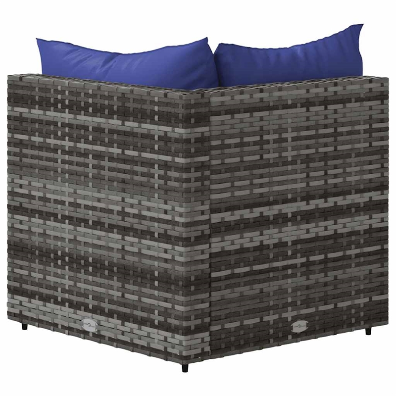 Afuera Living Rattan & Powder-Coated Steel & Polyester Patio Corner Sofa in Gray