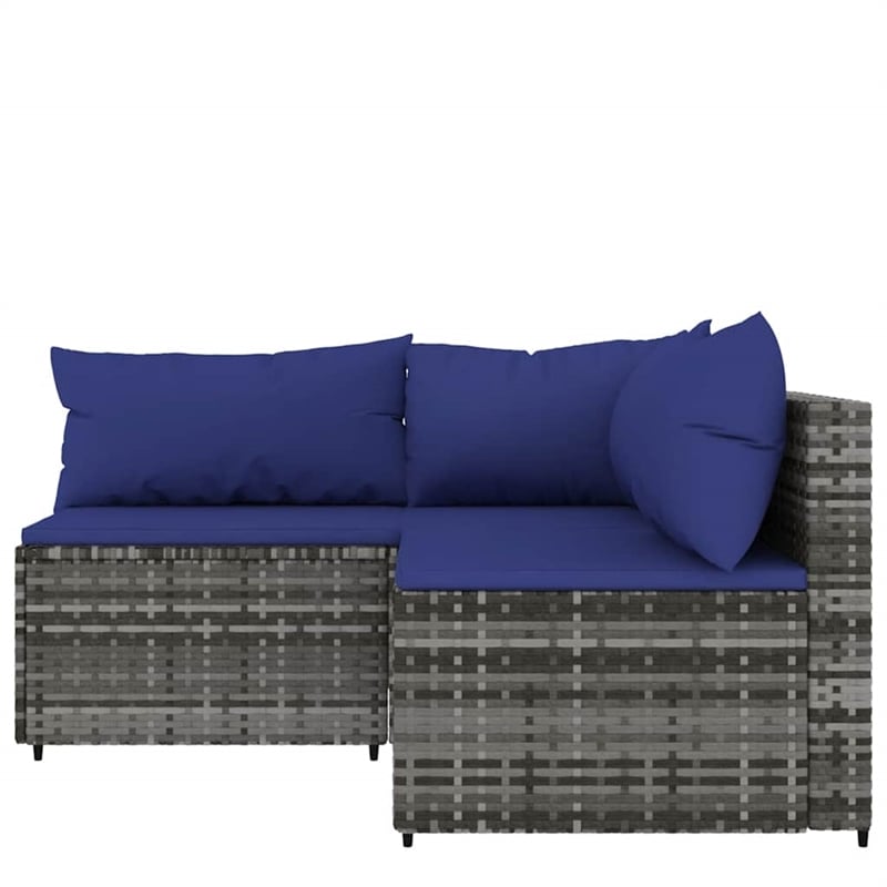 Afuera Living PE Rattan Standard Modular Patio Lounge Set Gray