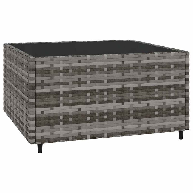 Afuera Living PE Rattan Medium Adjustable Feet Patio Lounge Set in Gray