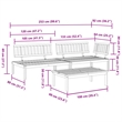 Afuera Living Solid Acacia Wood Large Modular Pallet Sofa Set in Brown