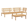 Afuera Living Solid Acacia Wood Large Modular Pallet Sofa Set in Brown