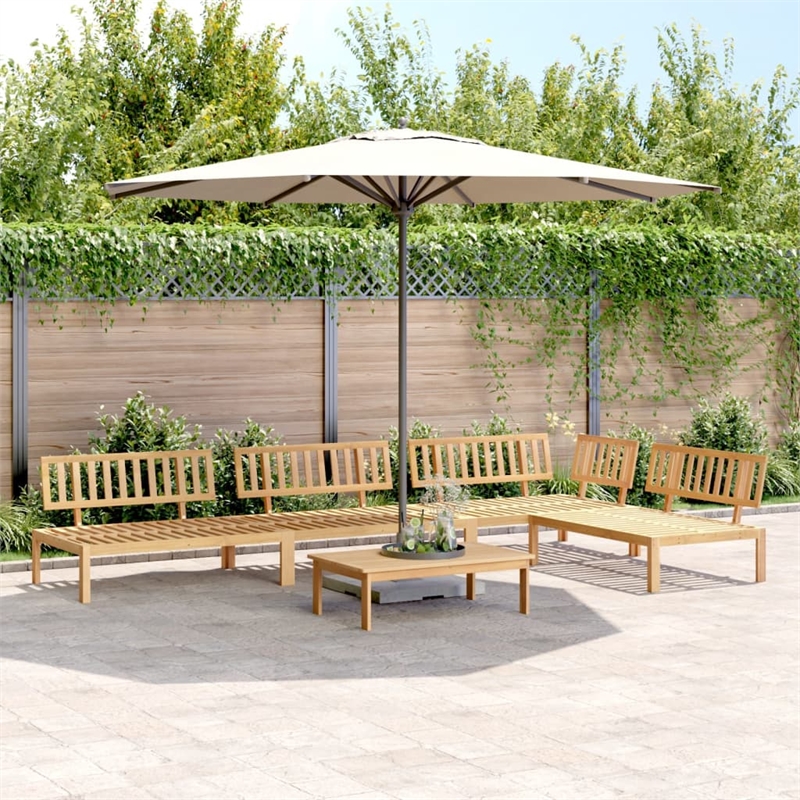 Afuera Living Solid Acacia Wood Large Modular Pallet Sofa Set in Natural