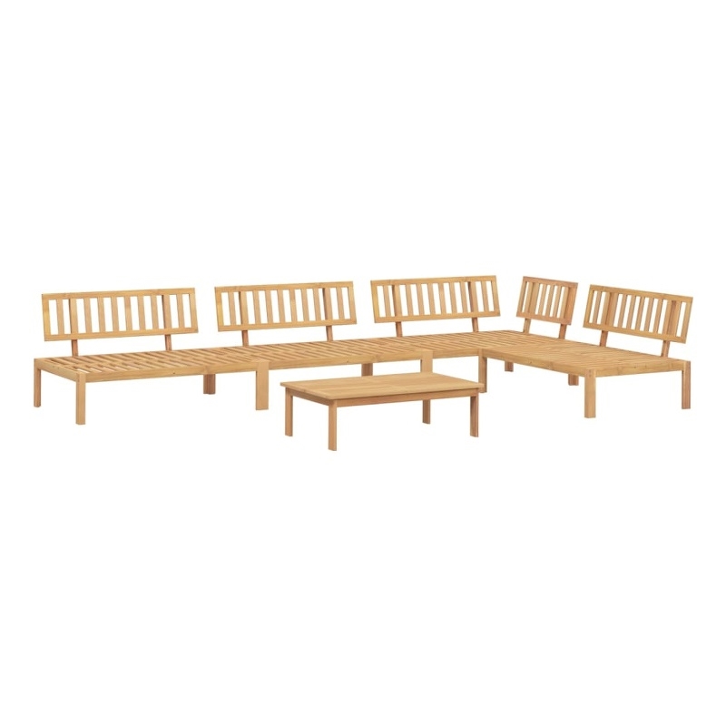Afuera Living Solid Acacia Wood Large Modular Pallet Sofa Set in Natural