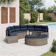 Afuera Living Contemporary Patio Sofa Set in Gray & Navy Blue